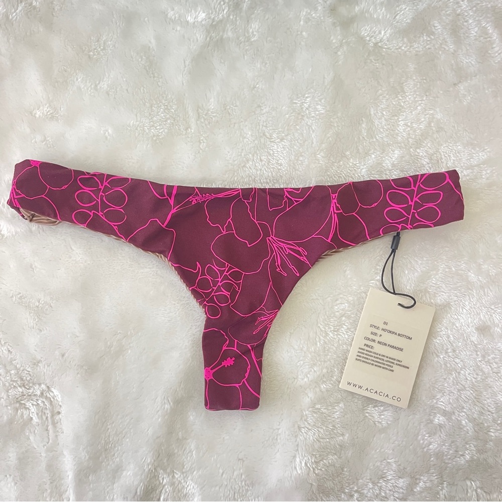 NWT Acacia Swimwear XS Neon Paradise Hookipa bikini bottoms